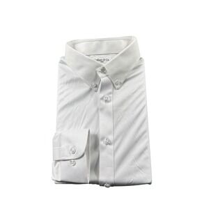 Collars & Co. Solid White Dress Collar Men's L/S Button Front Size Large